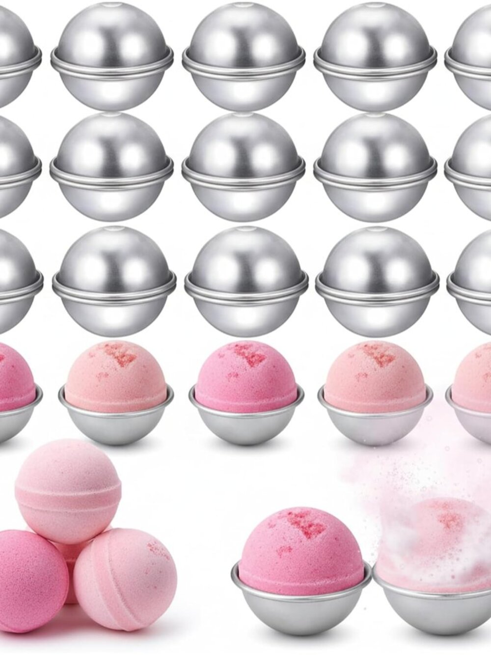 16 Pcs Bath Bomb Molds, 2.4 Inch Bath Bombs Mold Making Kit